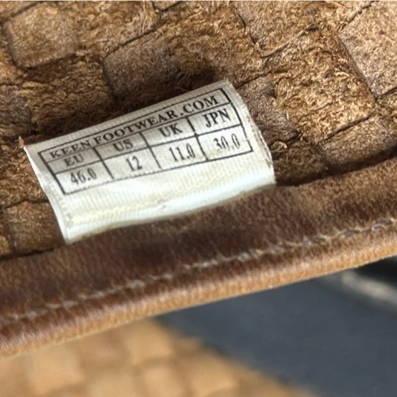 KEEN MENS SAN JUAN TAN WOVEN LEATHER SLIP ON SANDAL SHOES - Picture 12 of 12